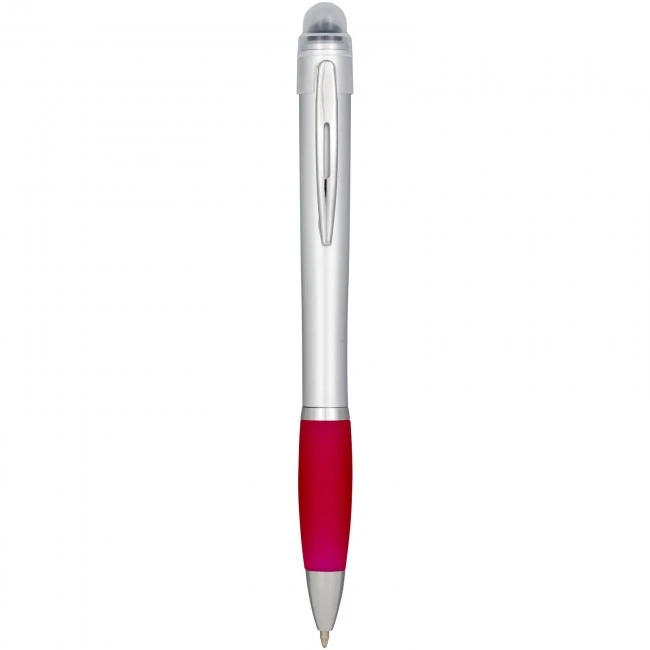 Nash light up pen silver barrel coloured grip