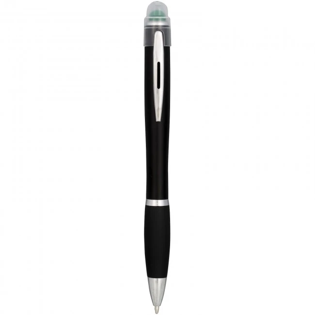 Nash coloured light up black barrel ballpoint pen