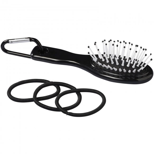 Jolie hair brush with carabiner and hair bands