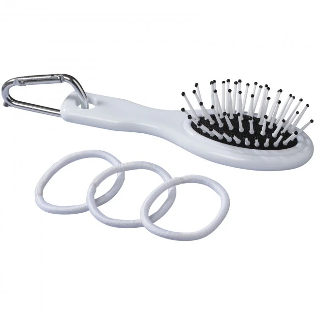 Jolie hair brush with carabiner and hair bands