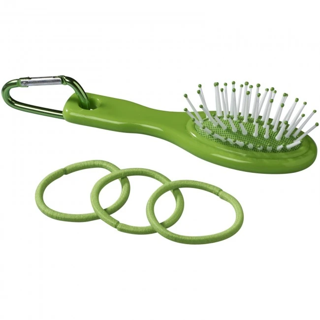 Jolie hair brush with carabiner and hair bands