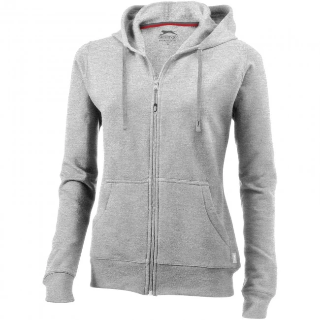 Open full zip hooded ladies sweater