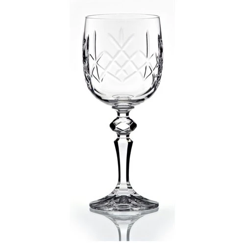 Heavy Cut Crystal Goblet Glass