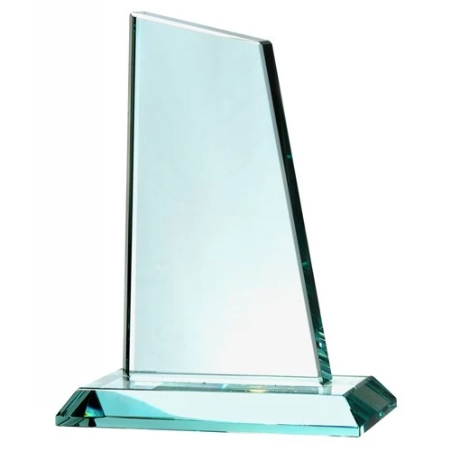 Jade Green Glass Medium Peak Trophy Award