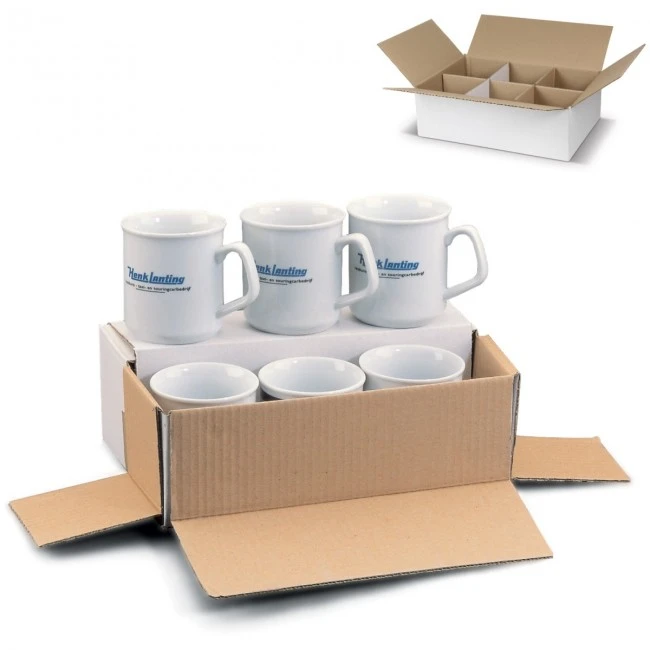 Packaging, white for 6 mugs