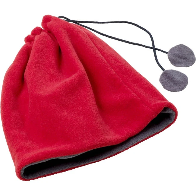 Fleece neck warmer and beanie.