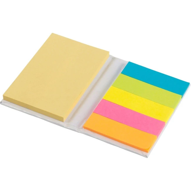 Notebook with sticky notes