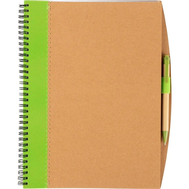 Recycled notebook with pen