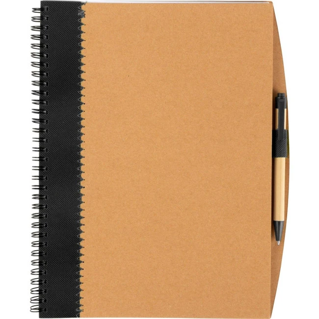 Recycled notebook with pen