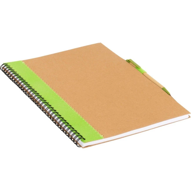 Recycled notebook with pen