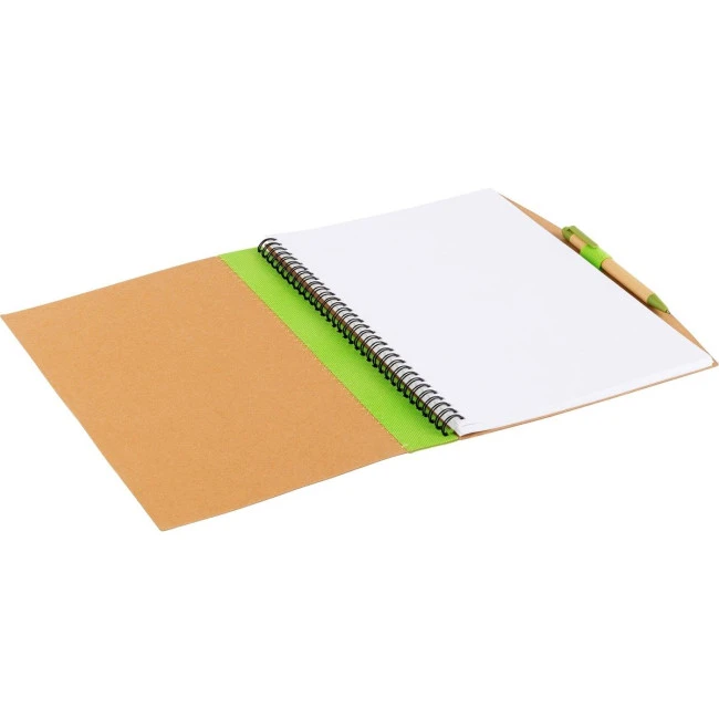 Recycled notebook with pen