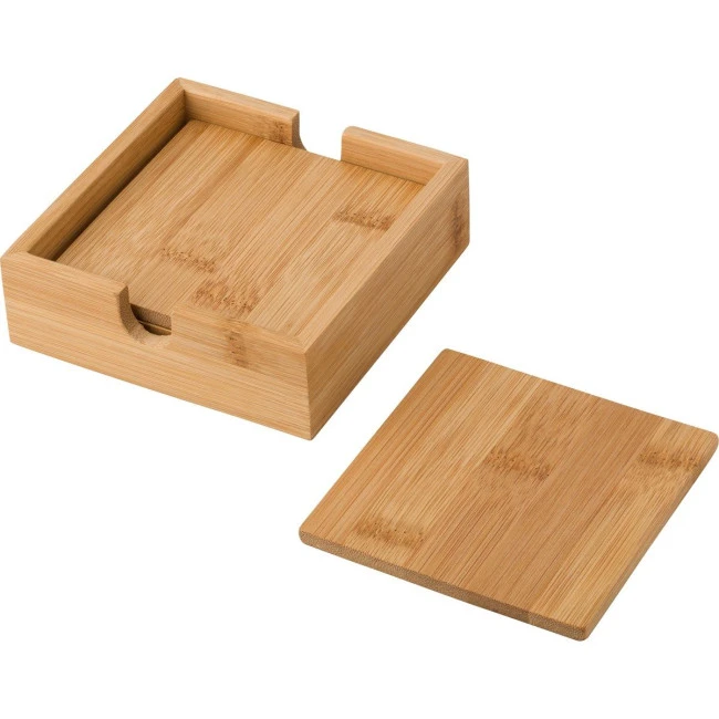 Bamboo coaster set 4pc