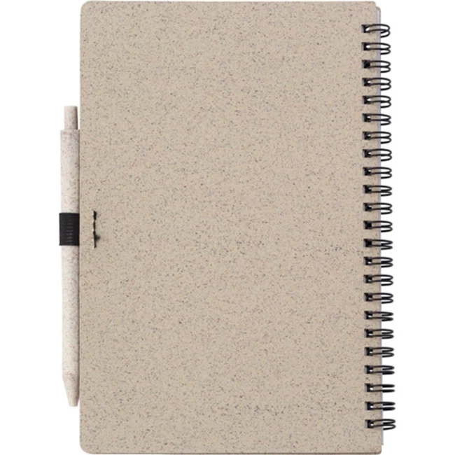 Wheat straw A5 notebook with pen