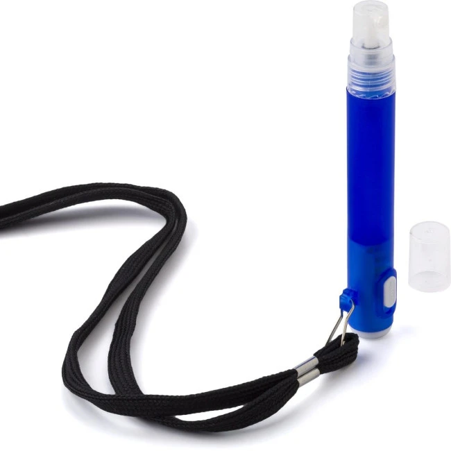 Lanyard with spray bottle and torch