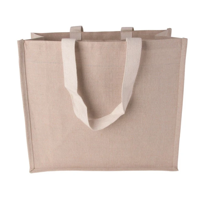 Canvas shopper with woven handles