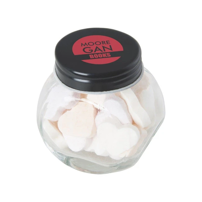 Small glass jar with mints