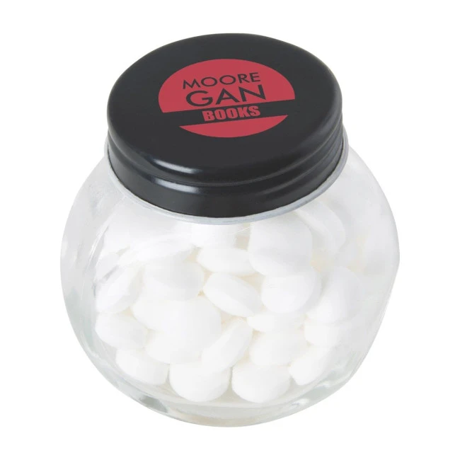 Small glass jar with mints