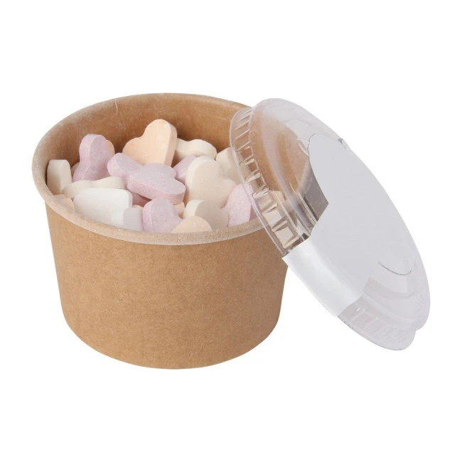 BioBrand Kraft cardboard tub (90ml) sugar hearts