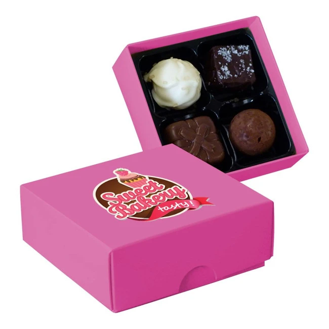 Chocolate box with 4 assorted chocolates and truffles