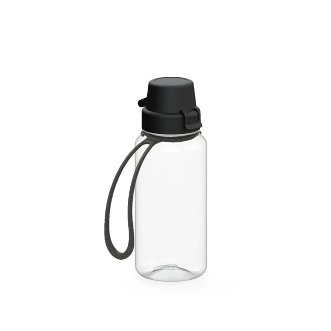 Drink bottle "School" clear-transparent incl. strap, 0.4 l