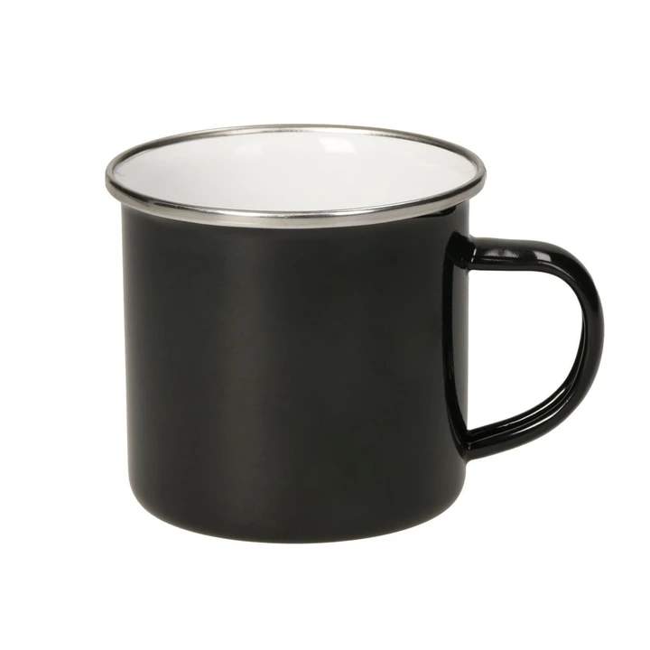 Enamel cup "Cozy", black