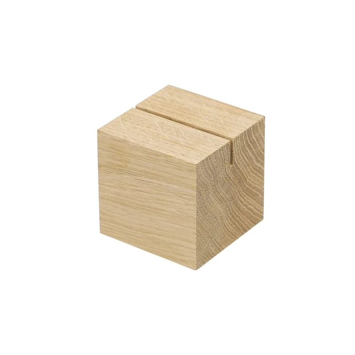 Wooden Cube Menu Holder 