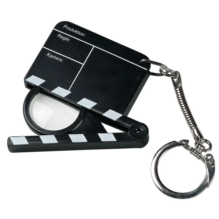 Keyring "Magnifying glass clapper board"