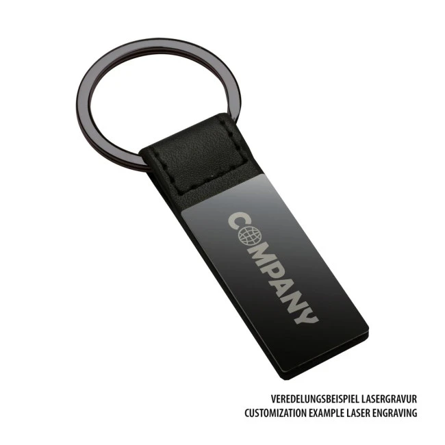 Black PU Leather Keyring