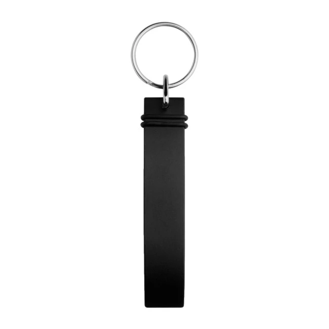 Black Aluminium Bottle Opener Keyring