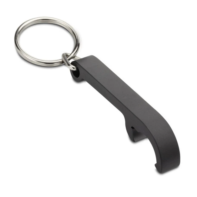 Black Aluminium Bottle Opener Keyring