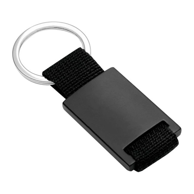 Black Textile Strap Keyring