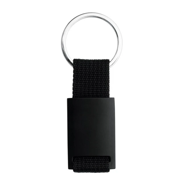 Black Textile Strap Keyring