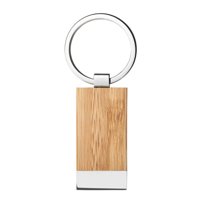 Bamboo Metal Keyring