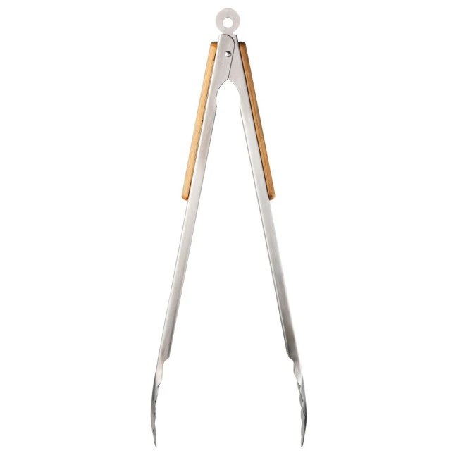 Bamboo & Stainless Steel BBQ Tongs