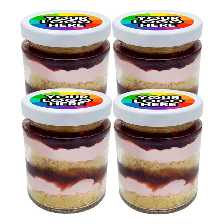 4 Strawberry Cake Jars