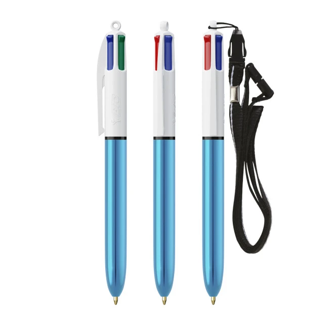 BIC 4 Colours Shine Ballpen + Lanyard Screen Printing