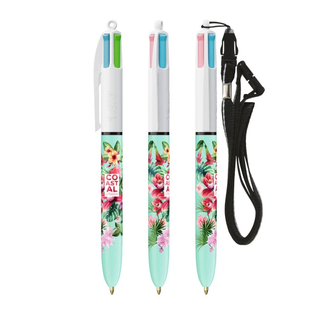 BIC 4 Colours Fashion Ballpen + Lanyard Screen Printing