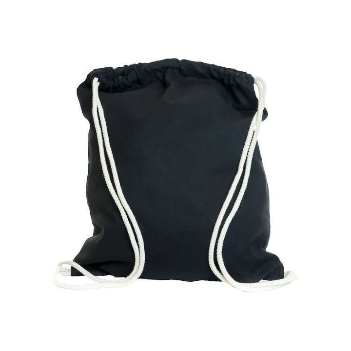 Black Cotton Drawsting Bag