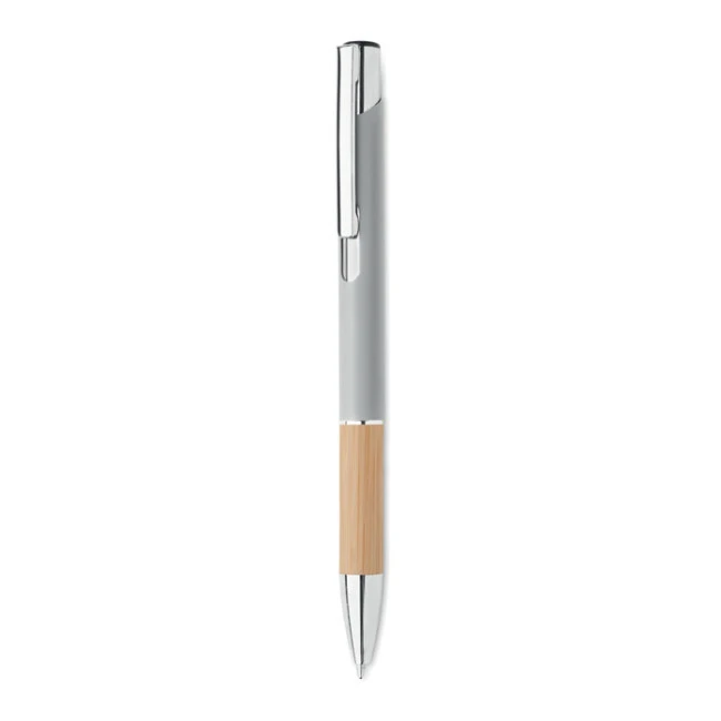 Push Button Aluminium Pen With Bamboo Grip