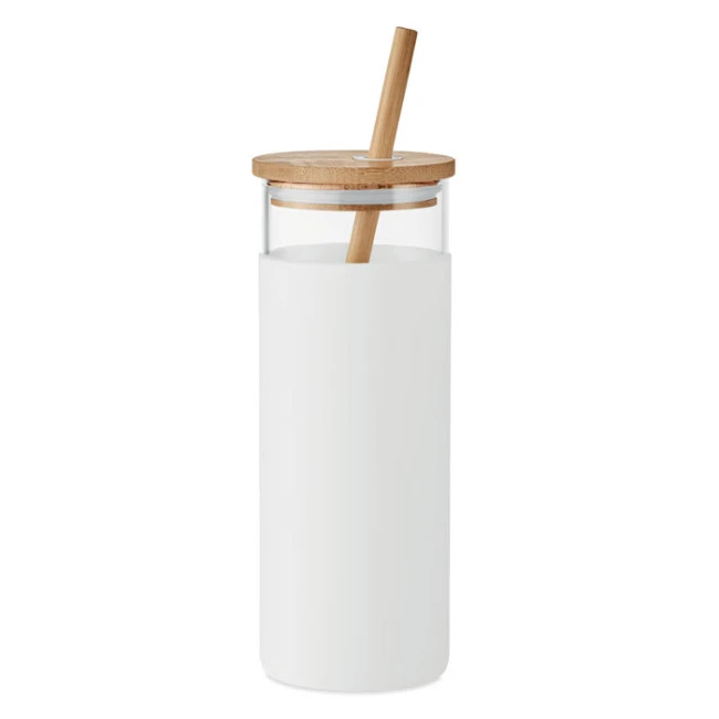 Glass Tumbler 450ml Bamboo Lid