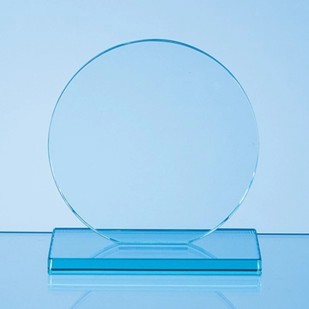 10cm x 10mm Jade Glass Circle Award