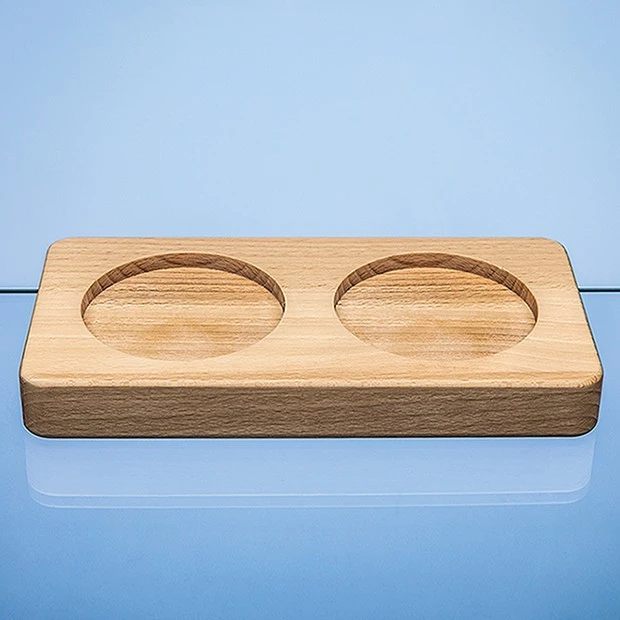 Double 80mm Recess Beech Wood Base - Base Only