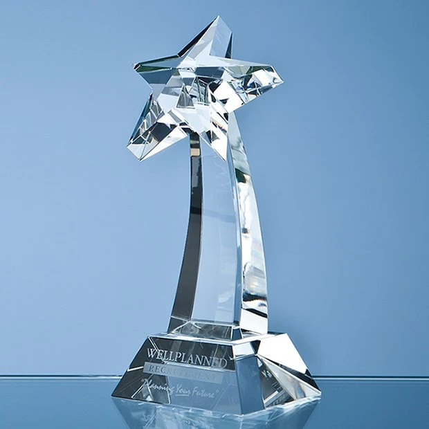 19cm Optical Crystal Mounted Shooting Star Award