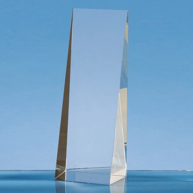 19.5cm Optical Crystal Wedge Rectangle Award