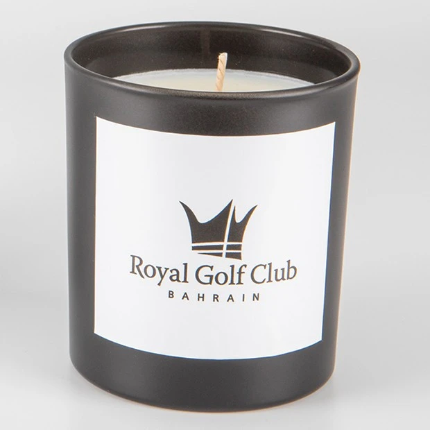 240g Black Glass Scented Candle in a Printed Gift Box