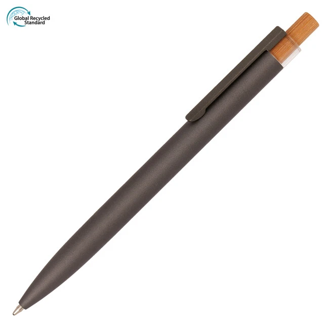 Refresh Recycled Aluminium Ball Pen with bamboo plunger