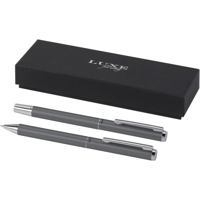 Lucetto Recycled Aluminium Ballpoint And Rollerball Pen Gift Set