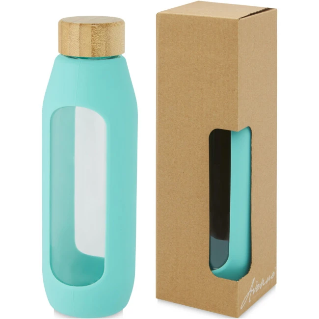 Tidan Borosilicate Glass Bottle With Silicone Grip 600ml