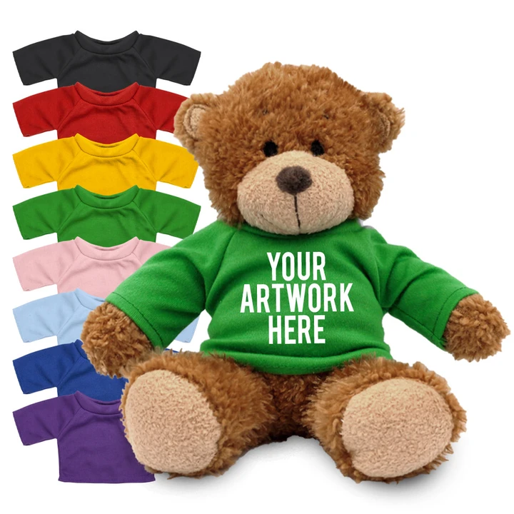 Anne Soft Toy Teddy Bear In Colour Tee 17cm