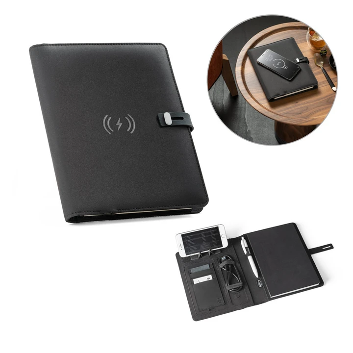 Emerge rPET A5 Folder With Wireless Charger